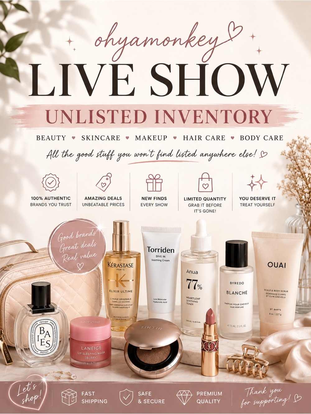 Live Show Unlisted Items -  Skincare / Makeup AS IS No Cancellation.